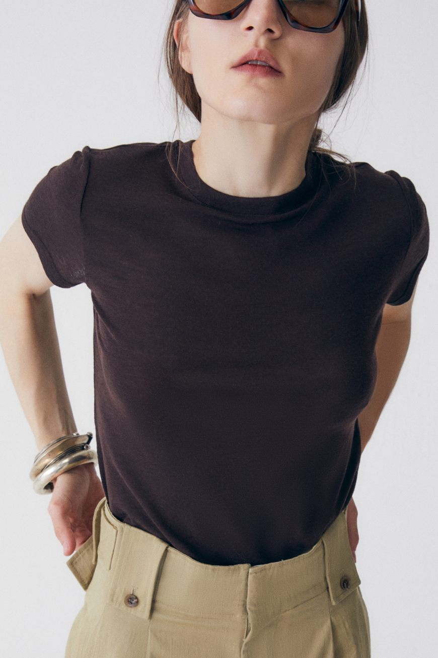 Merino Wool T-shirt - Chocolate