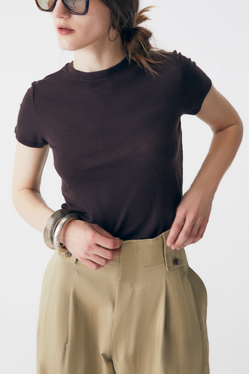 Merino Wool T-shirt - Chocolate