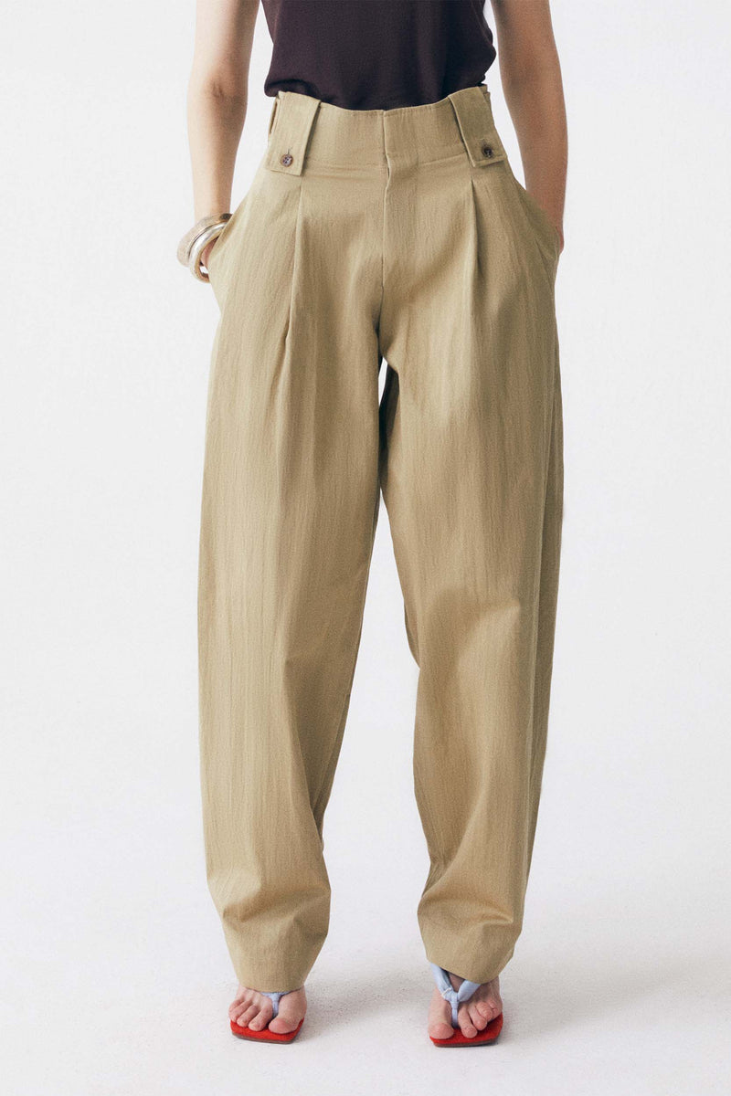 High Waist Functional Fabric Trousers