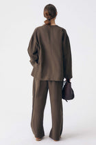 Heavy Weight Linen Wide Leg Trousers