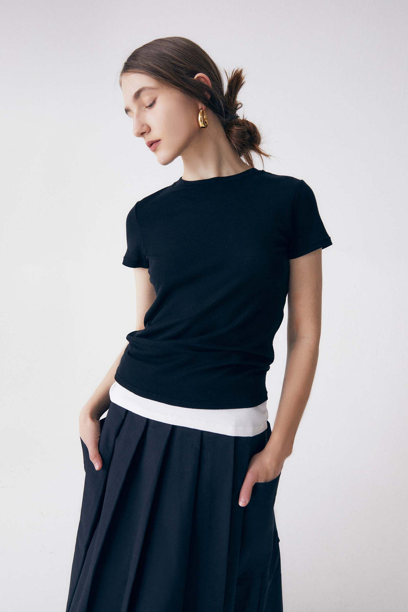 Merino Wool T-shirt - Black