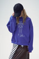 “Bon voyage” Sweatshirt Capsule Series – “Meet the Goddess” Greek Pillar Sweatshirt - Sapphire blue