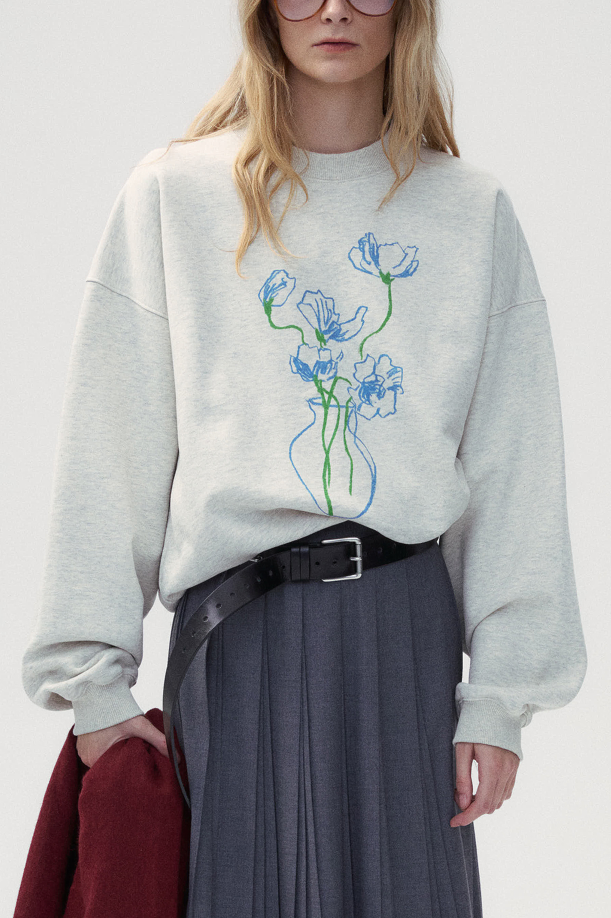 "Bon Voyage" Capsule Series - "Vase and the Blue Flower"  Sweatshirt