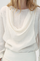 Voluminous Wool Blend Knitted Pullover - White