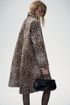 Leopard print A-shape Cargo Jacket