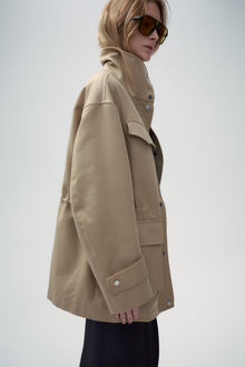 Safari Jacket with Flap Patch Pockets