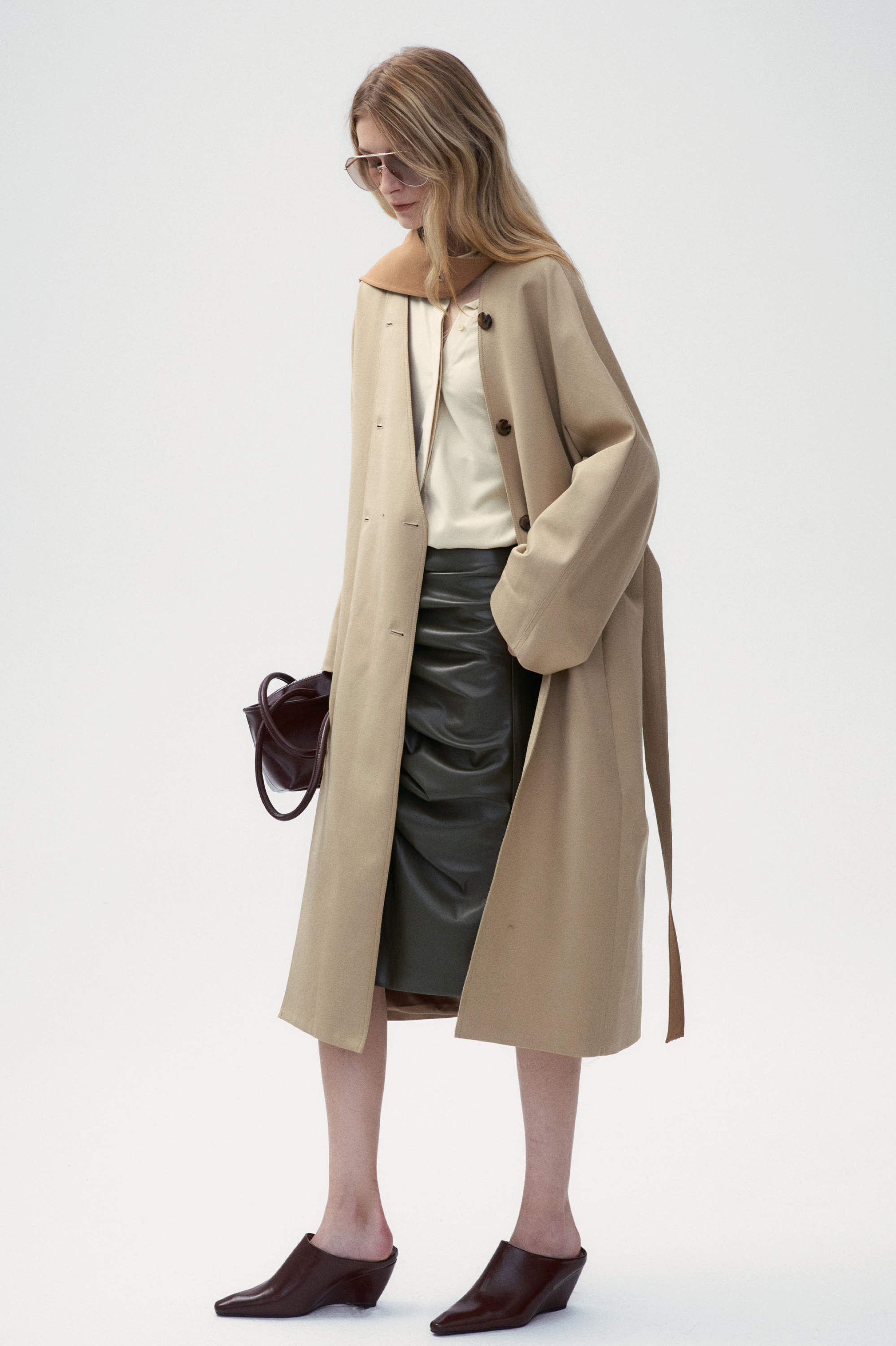 Crease-Resistant Oversized Trench Coat