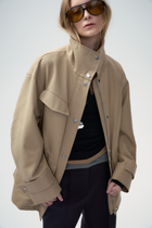 Safari Jacket with Flap Patch Pockets