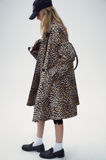 Leopard print A-shape Cargo Jacket