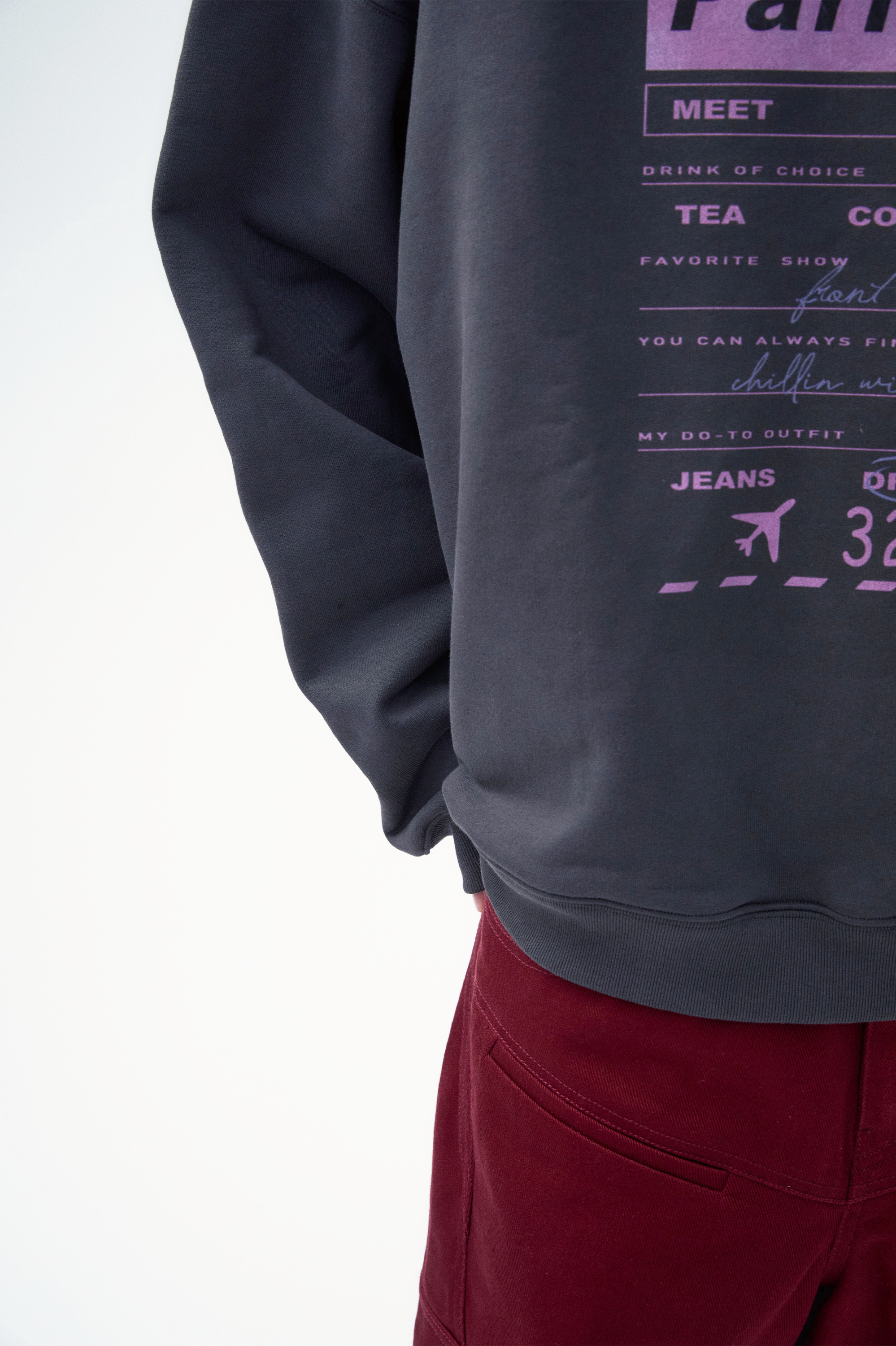 "Bon Voyage" Capsule Series - "Ticket to Paris" Sweatshirt - Charcoal gray