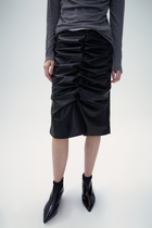 Alexa Sustainable Leather Skirt - Olive green