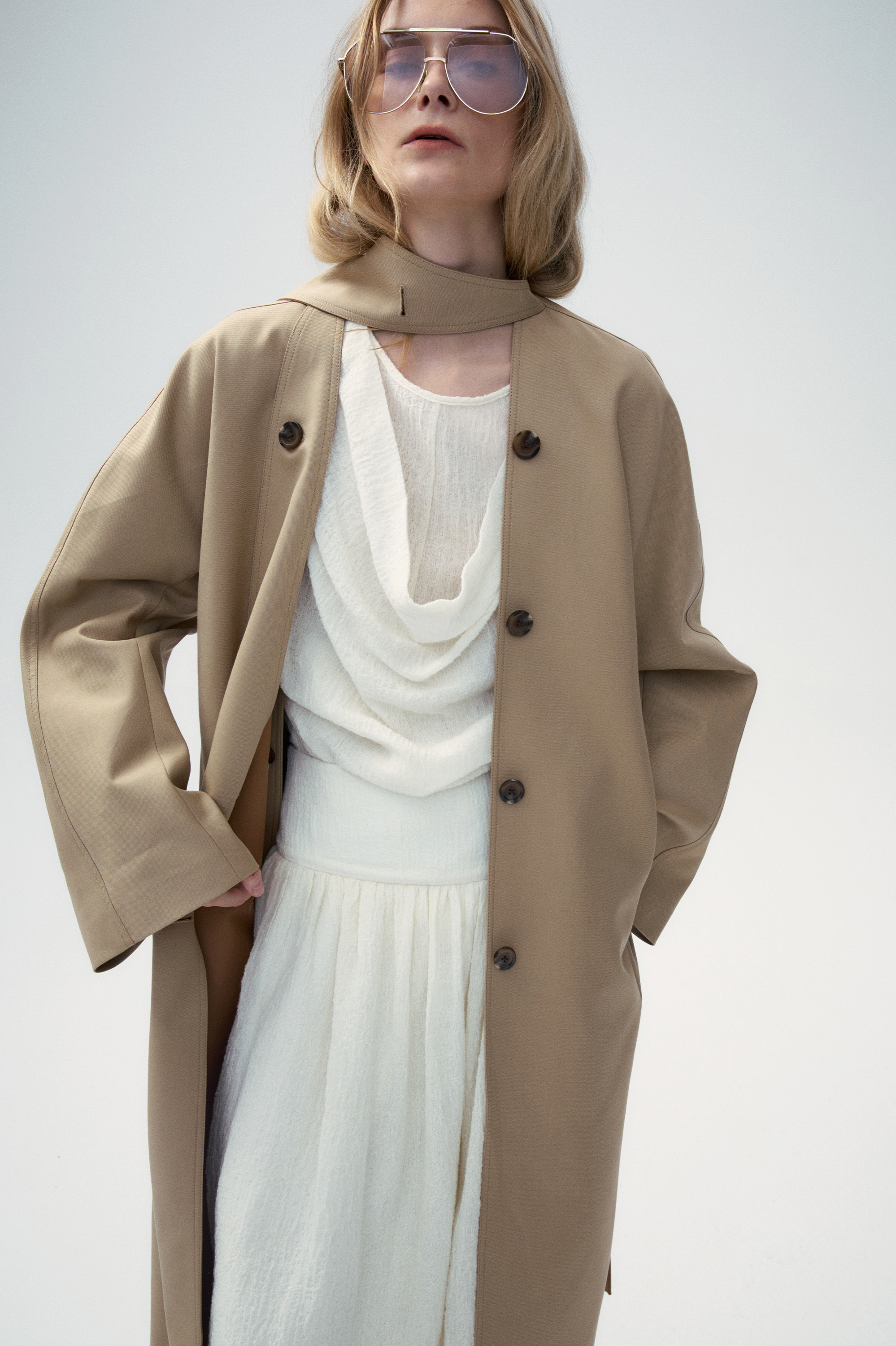 Crease-Resistant Oversized Trench Coat