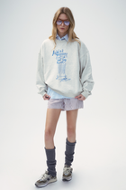 “Bon voyage” Sweatshirt Capsule Series – “Meet the Goddess” Greek Pillar Sweatshirt - Light floral gray