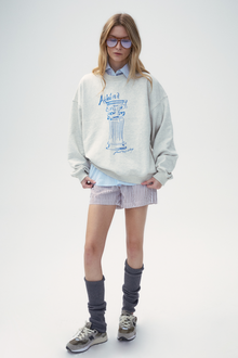 “Bon voyage” Sweatshirt Capsule Series – “Meet the Goddess” Greek Pillar Sweatshirt - Sapphire blue