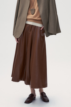 Sheepskin Deconstructed Wide Hem Apron Pants