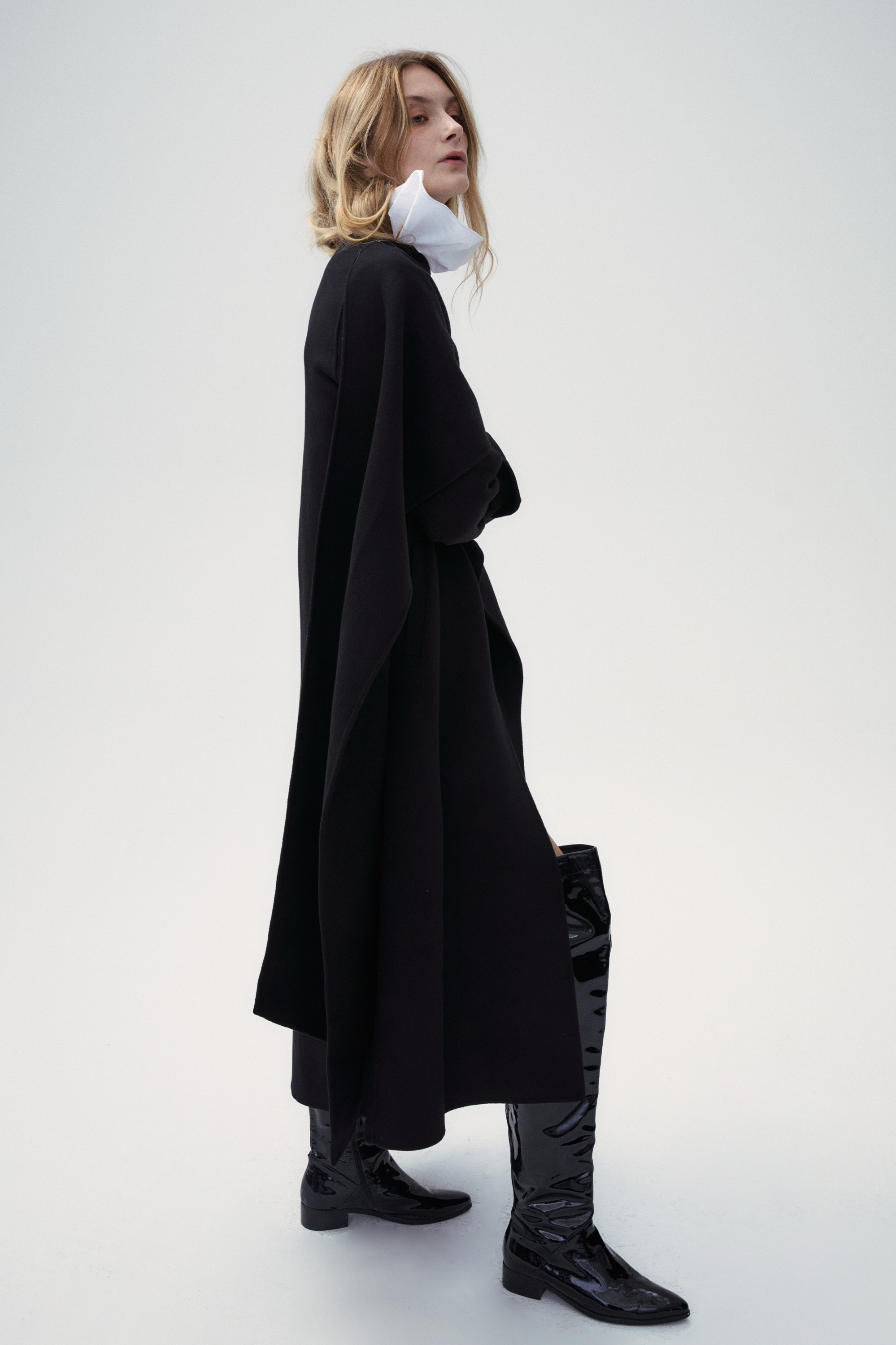 Shawl Style Wool Coat